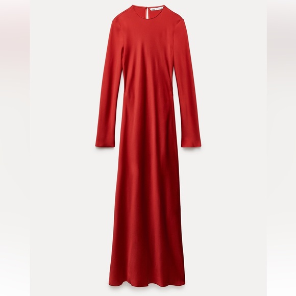 Zara BACK V-NECK DRESS ZW COLLECTION - Picture 6 of 11